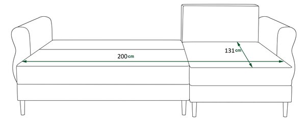 Razvlačna kutna garnitura L SILVIANO 230x140 cm, siva, univerzalna