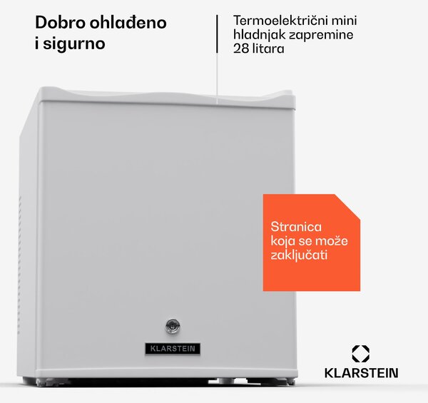 Klarstein Matterhorn 28, mini hladnjak, 28 litara, 35 dB, kompaktan, na zaključavanje