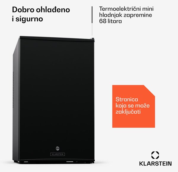 Klarstein Matterhorn 28, mini hladnjak, 28 litara, 35 dB, kompaktan, na zaključavanje