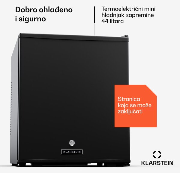 Klarstein Matterhorn 44, mini hladnjak, 44 litre, 35 dB, kompaktan, na zaključavanje