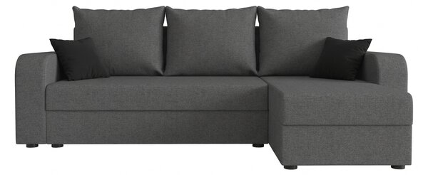 Razvlačna kutna garnitura L VALERIO 238x140 cm, tamno siva + 2 jastuka GRATIS, univerzalna