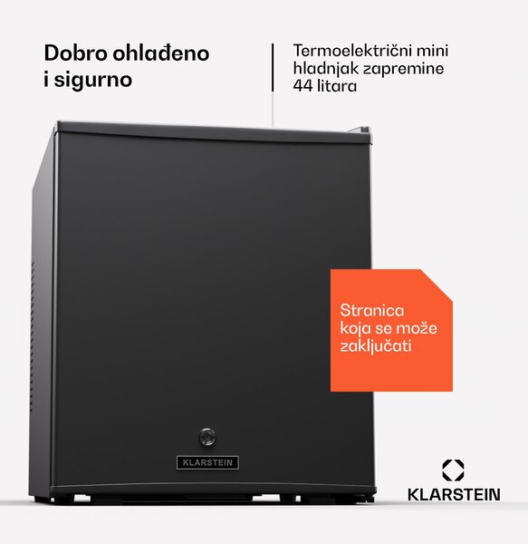 Klarstein Matterhorn 44, mini hladnjak, 44 litre, 35 dB, kompaktan, na zaključavanje