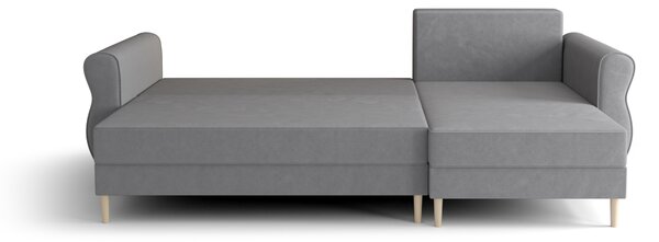 Razvlačna kutna garnitura L SILVIANO 230x140 cm, siva, univerzalna