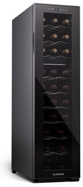 Klarstein Shiraz 27 Duo, hladnjak za vino, 2 zone, 83 l/27 boca, 5-18 / 5-18 °C, upravljanje na dodir
