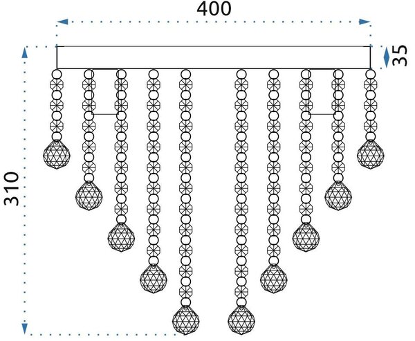 Kristalna stropna svjetiljak APP515-4C Cristal