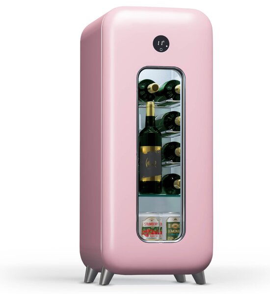 Klarstein Shirley 15 Uno, hladnjak za vino, 15 boca, 5 - 20 °C, kontrola na dodir, retro