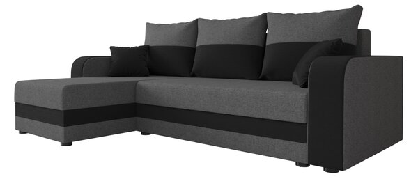 Razvlačna kutna garnitura L VALERIO 238x140 cm, tamno siva/antracit + 2 jastuka GRATIS, univerzalna