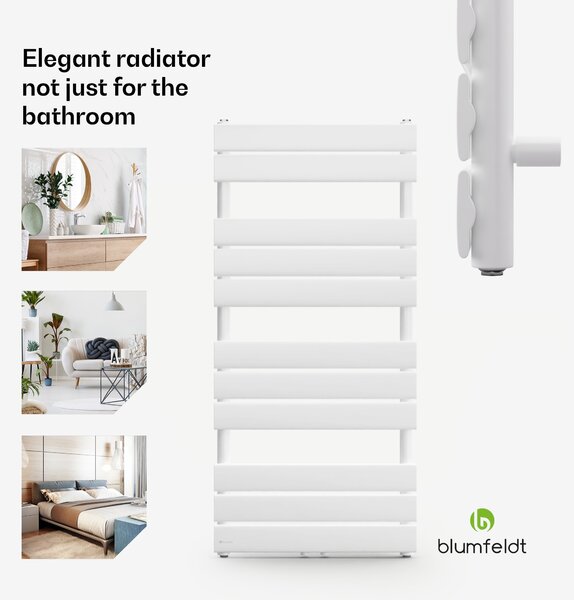 Blumfeldt Fairmont, 50 x 107, radijator, 509 W, topla voda, 4 držača za ručnike, 1/2"