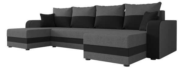 Razvlačna U kutna garnitura VALERIO 305x140 cm, tamno siva/antracit
