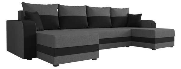 Razvlačna U kutna garnitura VALERIO 305x140 cm, tamno siva/antracit