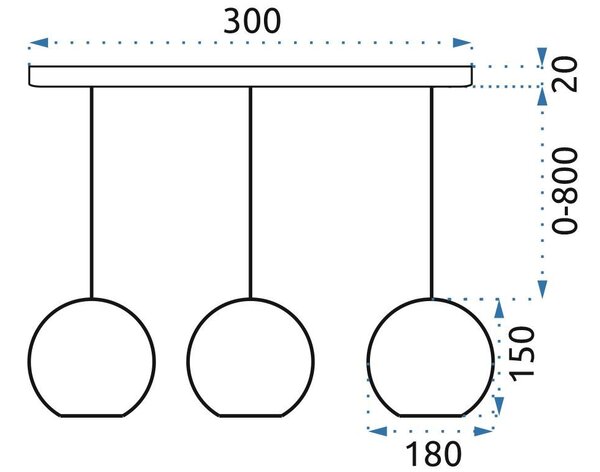 Stropna viseća svjetiljka Triple Metal Chrome app634-3cpr