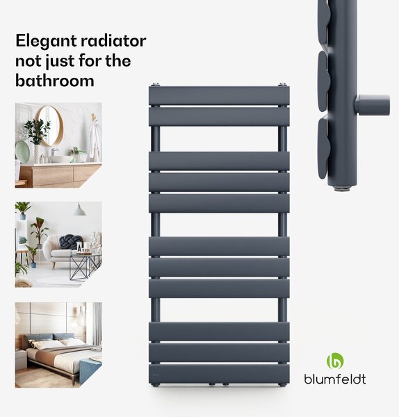 Blumfeldt Fairmont, 50 x 107, radijator, 509 W, topla voda, 4 držača za ručnike, 1/2"