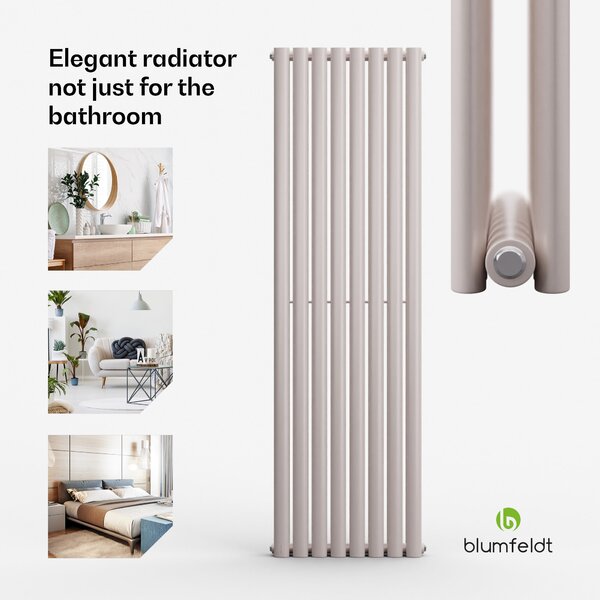 Blumfeldt Tallheo, 47 x 160, radijator, kupaonski radijator, cijevni radijator, 1472 W, topla voda, 1/2