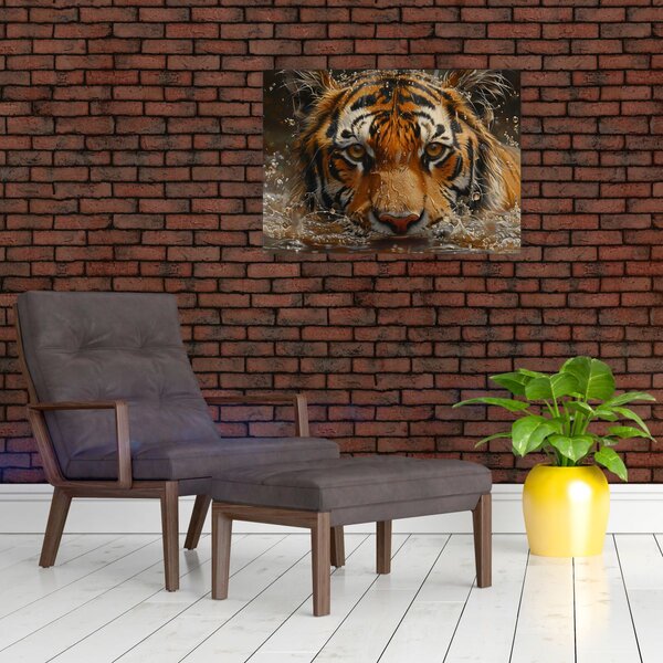 Slika - Portret tigra u vodi (70x50 cm)