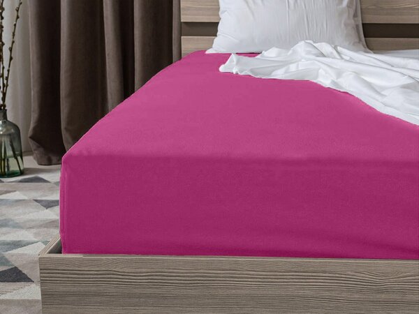 Pamukasta plahta s gumicom STANDARD 90 x 200 cm purpurna