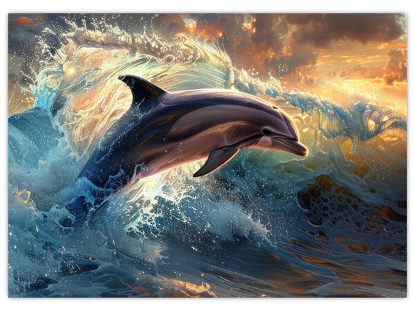 Slika - Delfin, ilustracije (70x50 cm)