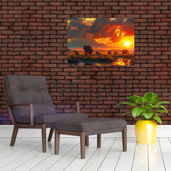 Slika - Krdo slonova (70x50 cm)