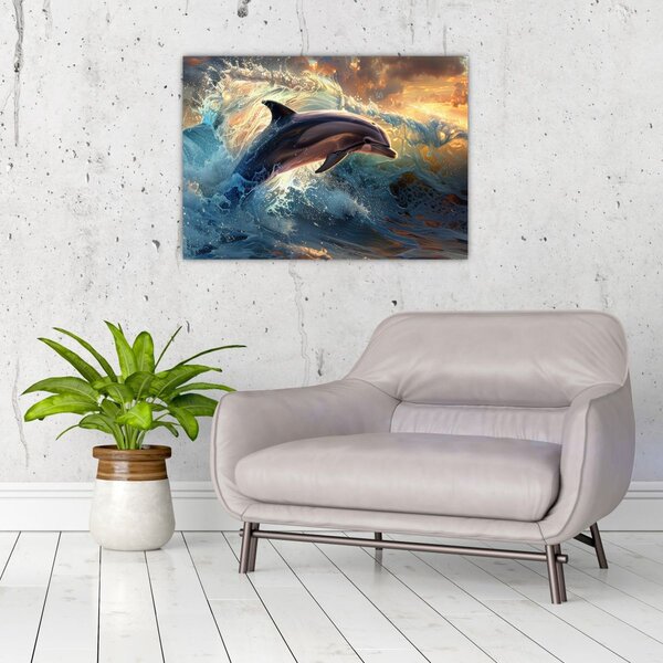 Slika - Delfin, ilustracije (70x50 cm)