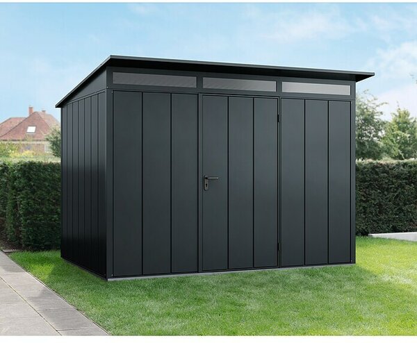 EcoStar Spremište Elegant-P Tip 3 (Vanjska dimenzija uklj. krovni prevjes (Š x D): 312,7 x 283,4 cm, Antracit, Jedna vrata)