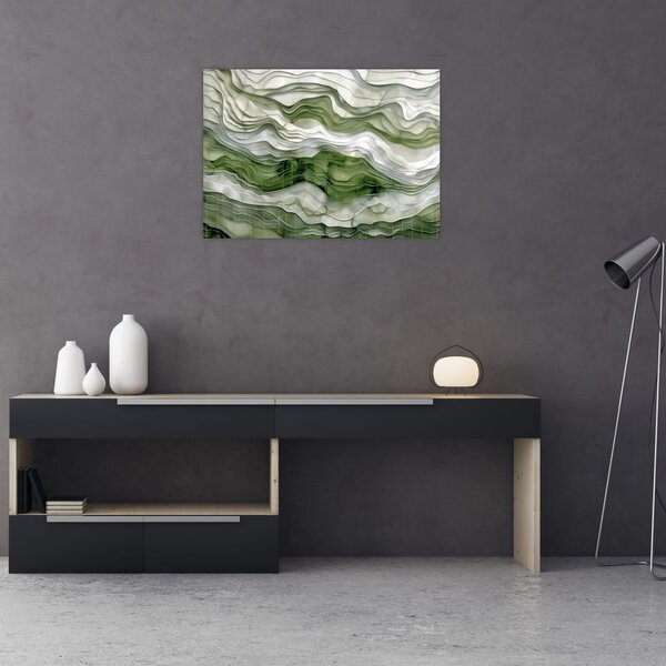 Slika - Zeleni i bijeli valovi (70x50 cm)