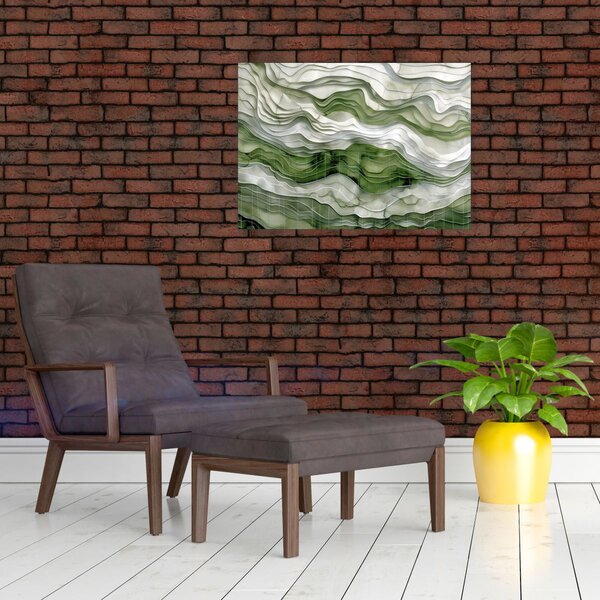 Slika - Zeleni i bijeli valovi (70x50 cm)
