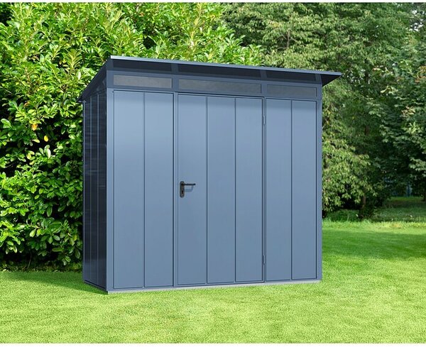 EcoStar Spremište Elegant Typ 1 (Vanjska dimenzija uklj. krovni prevjes (Š x D): 247,9 x 153 cm, Plava, Jedna vrata)