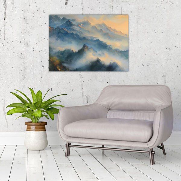 Slika - Naslikan planinski pejzaž (70x50 cm)