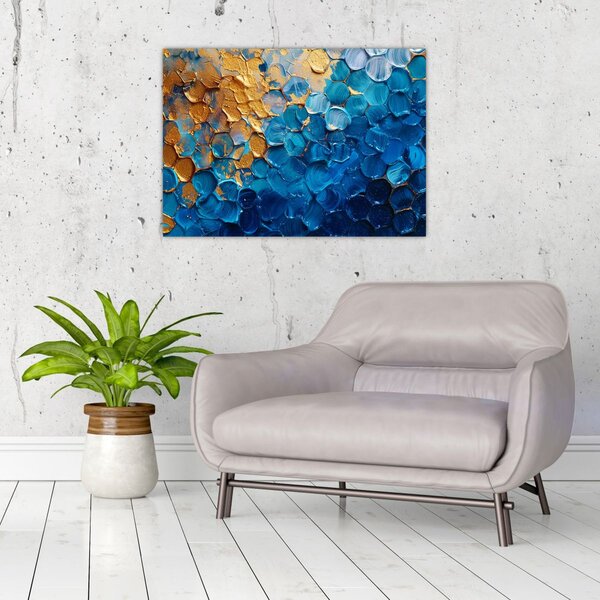 Slika - Plavo-zlatna slika (70x50 cm)