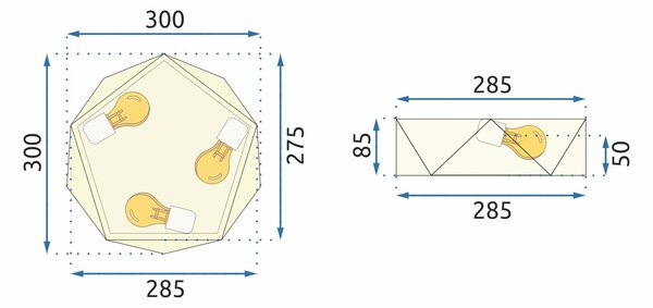 Plafon Diamond APP875-C Zlatna lampa 30 cm