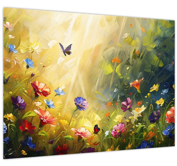 Slika - Proljetna cvjetna livada, slika (70x50 cm)