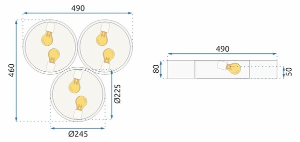 Plafon lampa APP879-C Triple White 3x40cm