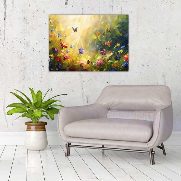 Slika - Proljetna cvjetna livada, slika (70x50 cm)