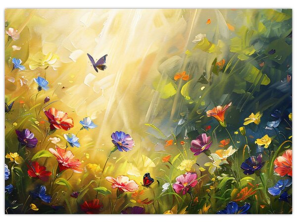 Slika - Proljetna cvjetna livada, slika (70x50 cm)