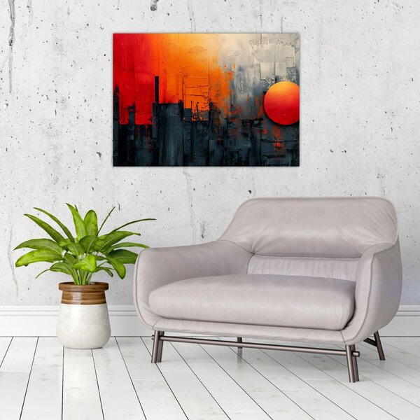 Slika - Apstraktna slika grada (70x50 cm)