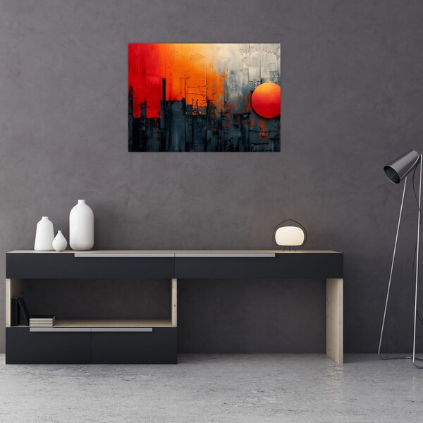 Slika - Apstraktna slika grada (70x50 cm)