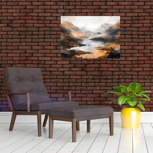 Staklena slika - Slikanje planinskih pejzaža (70x50 cm)