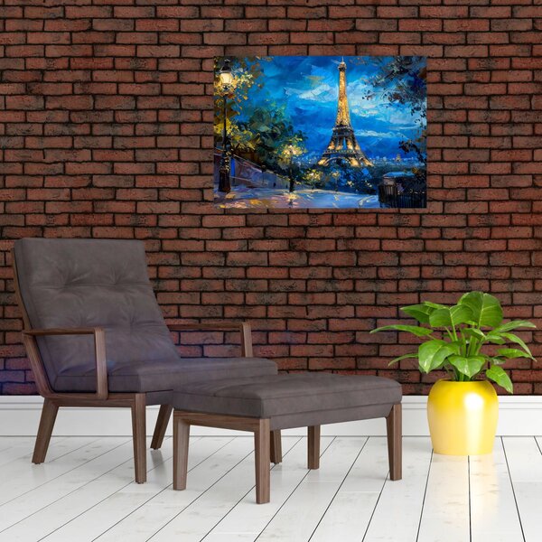 Staklena slika - Uljana slika Eiffelovog tornja (70x50 cm)