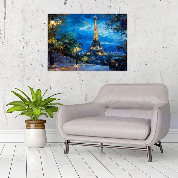 Staklena slika - Uljana slika Eiffelovog tornja (70x50 cm)