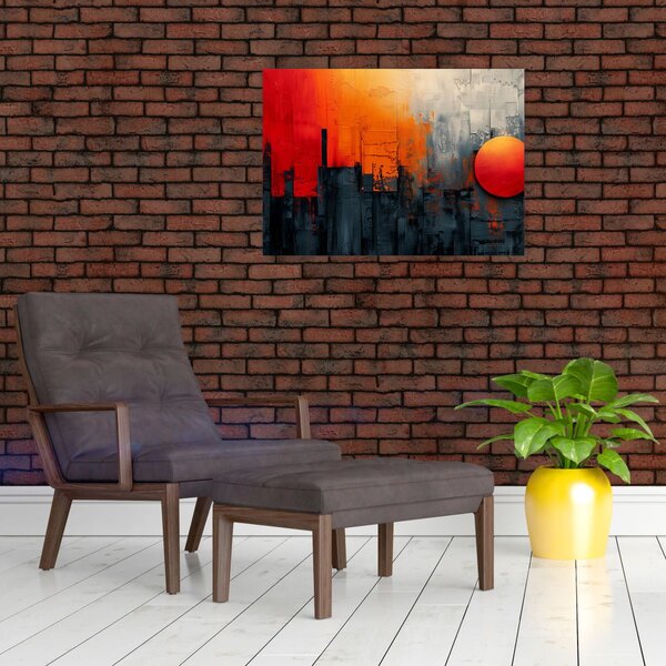 Slika - Apstraktna slika grada (70x50 cm)