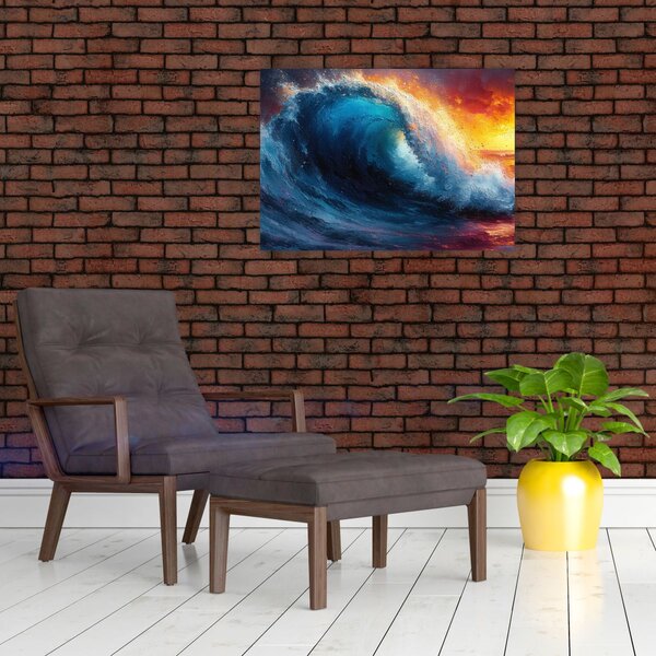 Slika - Val u zalasku sunca (70x50 cm)