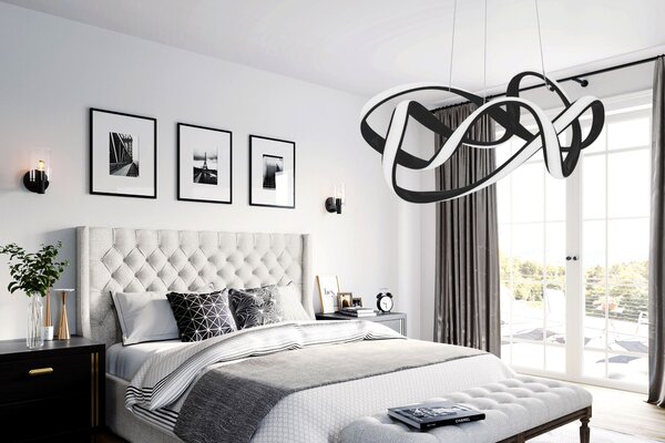 Moderna LED stropna svjetiljka + daljinski upravljač EVE App820-CP crna
