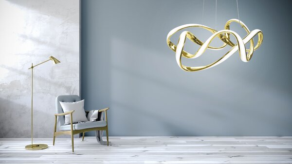 Moderna LED stropna svjetiljka + daljinski upravljač EVE App821-CP zlato