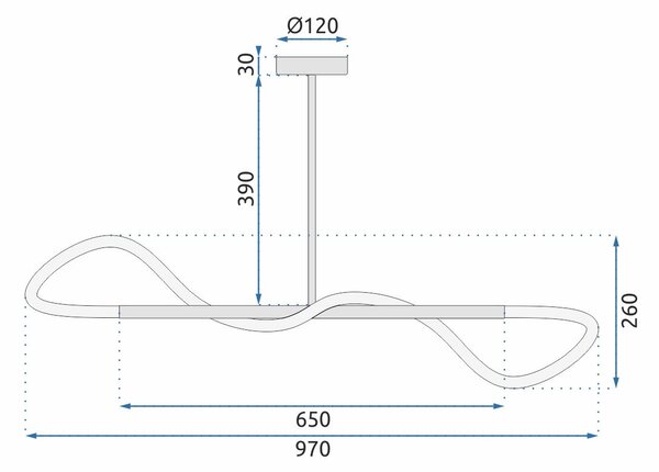 LED stropna svjetiljka App856-CP Long Black