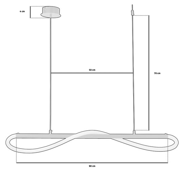 LED stropna svjetiljka App853-CP Long Black