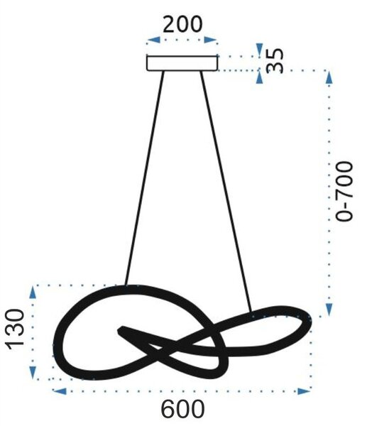 Moderna LED stropna svjetiljka + Pilot App814-CP čvor crna