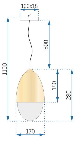 Viseća stropna svjetiljka Orzeszek Metal Wood APP952-1CP