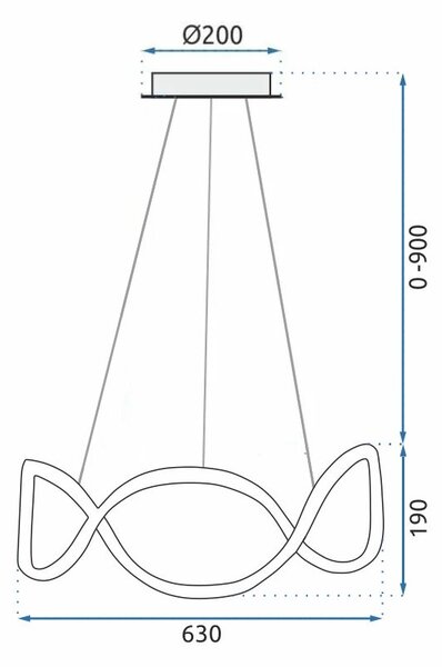 Moderna LED stropna svjetiljka + pilot App800-CP Twist zlato