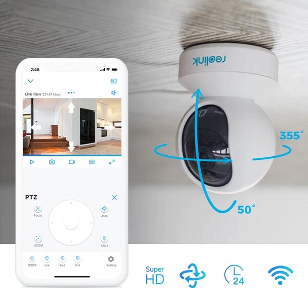Reolink E320 (E1) - unutarnja rotirajuća WiFi kamera