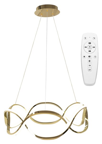 Moderna LED stropna svjetiljka + pilot App800-CP Twist zlato