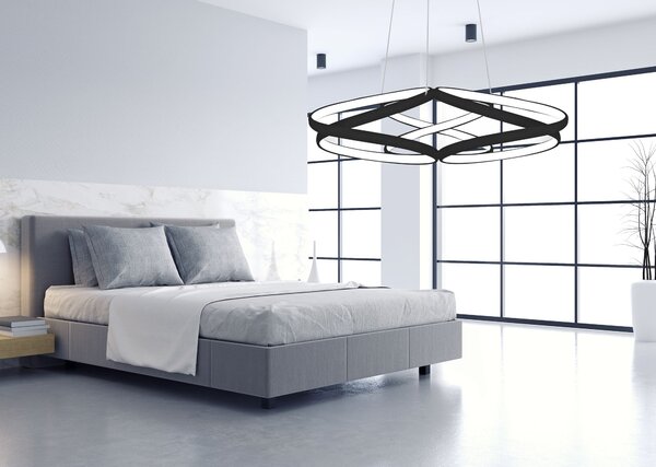Moderna LED stropna svjetiljka + pilot app793-cp crni stan